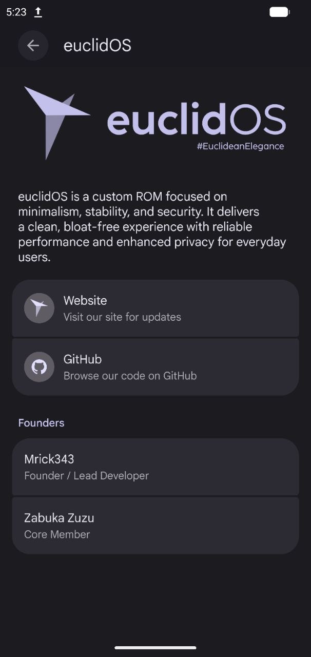 EuclidOS Settings